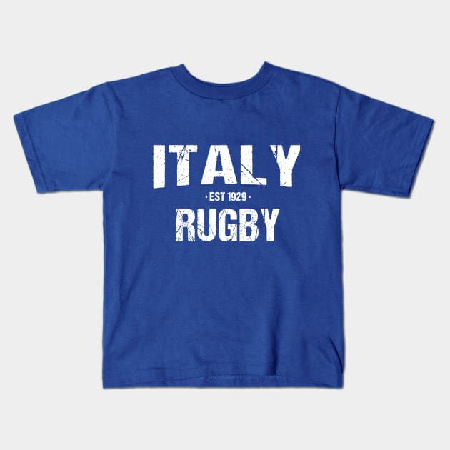 Italy Rugby Union (Gli Azzurri) Kids T-Shirt by stariconsrugby